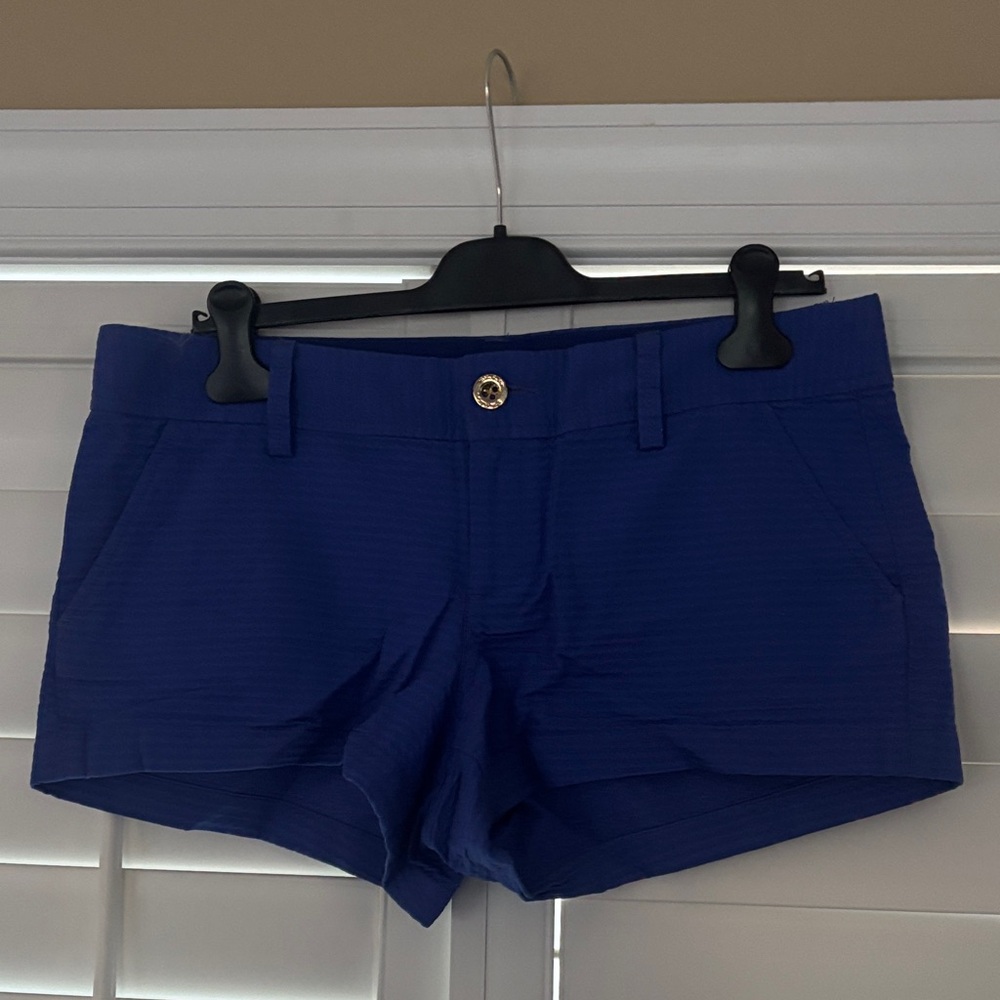 Lilly Pulitzer Cobalt Blue High-Waist Tailored Shorts